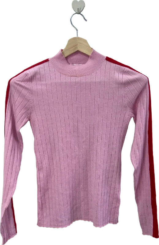 Lovers + Friends Pink Ribbed Turtleneck Jumper S