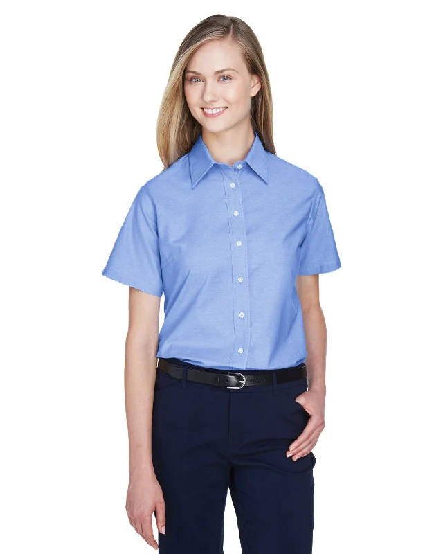 Travel Short Sleeve TopsHarriton Ladies' Short-Sleeve Oxford with Stain-Release