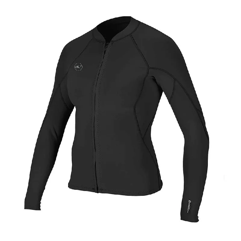 O'Neill Womens Reactor 2 1.5mm FZ Wetsuit Jacket - Black/Black